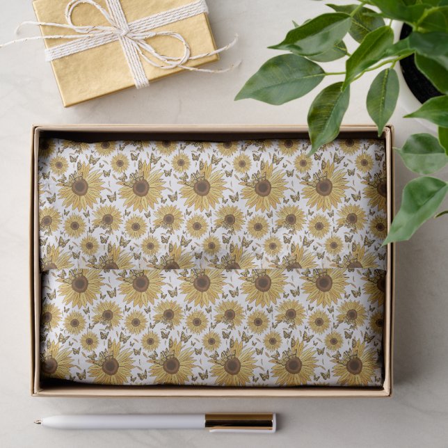Miniature Sunflowers Pattern Tissue Paper (Gift)