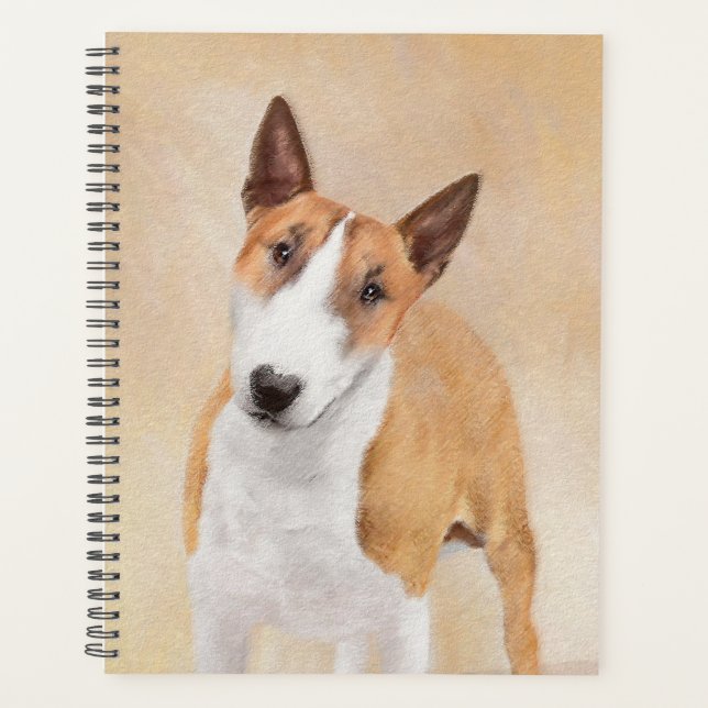 Miniature Taureau Terrier Peinture - Joli Original (Devant)