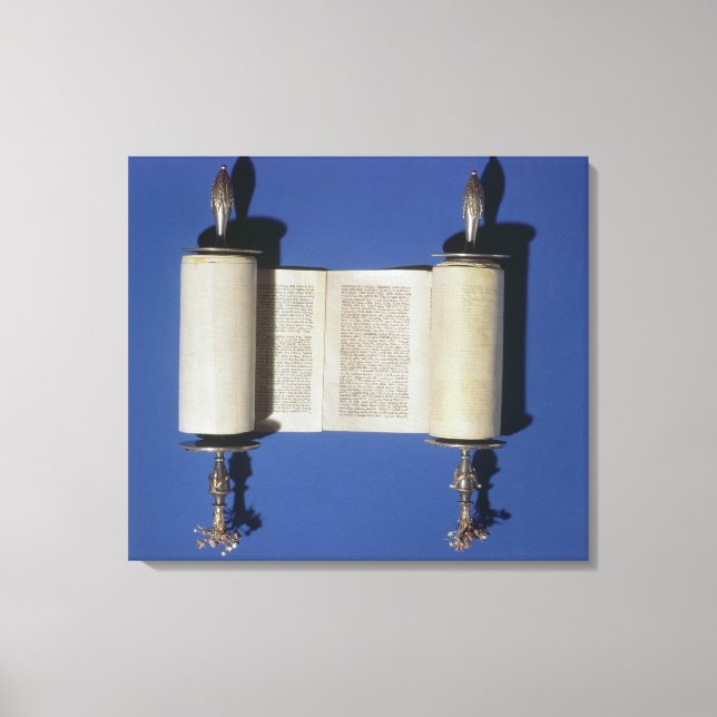 Miniature Torah Scroll, 1765 Canvas Print (Front)