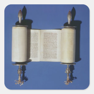 Miniature Torah Scroll, 1765 Square Sticker