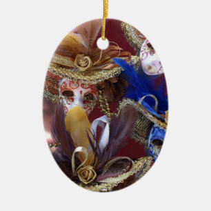 miniature Venetian masks Ceramic Ornament