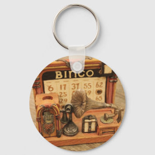miniature vintage gramophone keychain