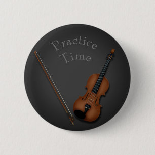 Miniature Violin & Bow Inside Personalized 2 Inch Round Button