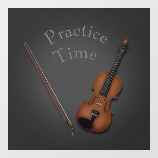 Miniature Violin & Bow Personalized Practice Room Window Cling (Sheet)