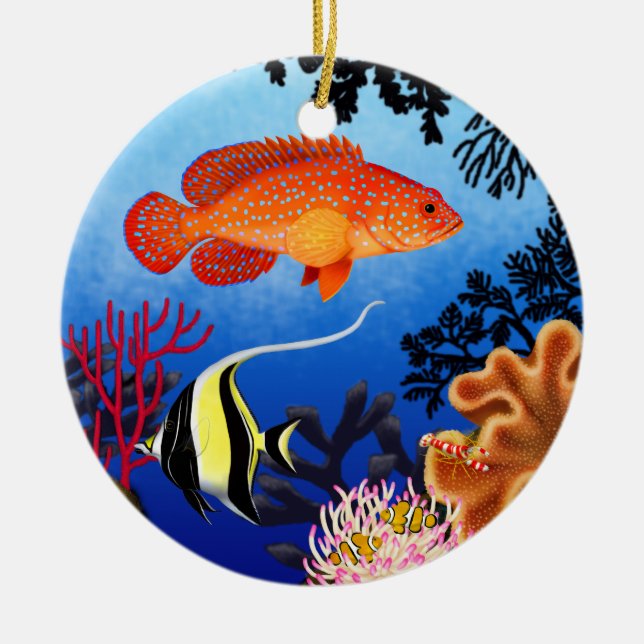 Miniatus Grouper Coral Reef Ornament (Front)
