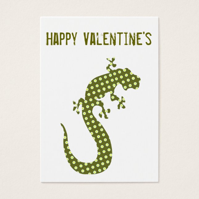 Minicard de Valentine de lézard vert (Devant)
