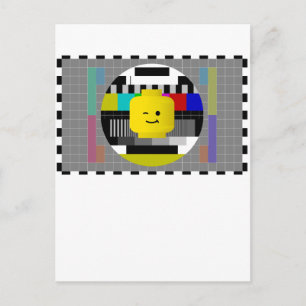 Minifig Head TV Test Transmission Postcard
