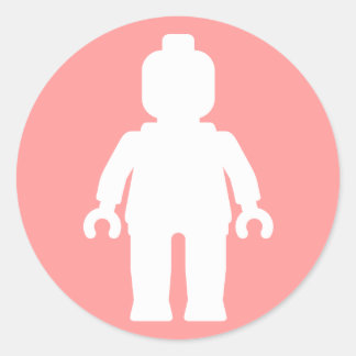 Minifig [White] by Customize My Minifig Classic Round Sticker