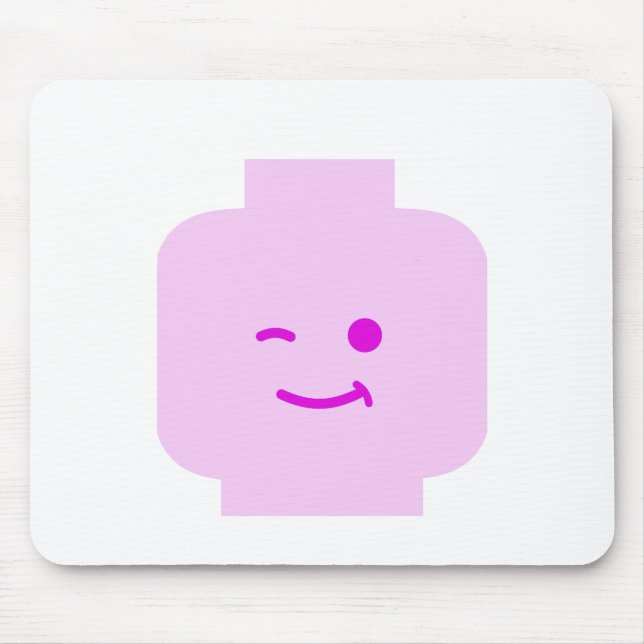 Minifig Winking Head by Customize My Minifig Mouse Pad (Front)