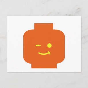 Minifig Winking Head by Customize My Minifig Postcard