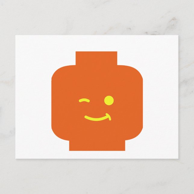 Minifig Winking Head by Customize My Minifig Postcard (Front)