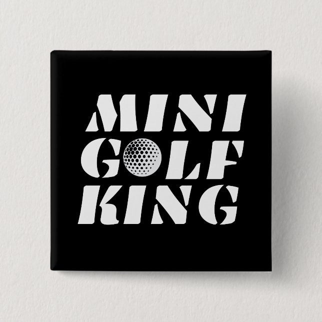 Minigolf King Minigolfer Champion Winner 2 Inch Square Button (Front)