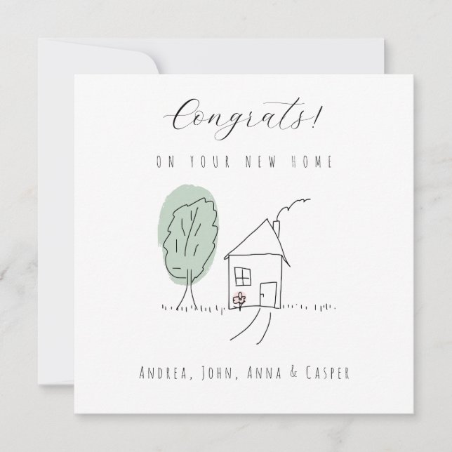 MINIIMALIST  Congrats On Your New Home Holiday Card (Front)