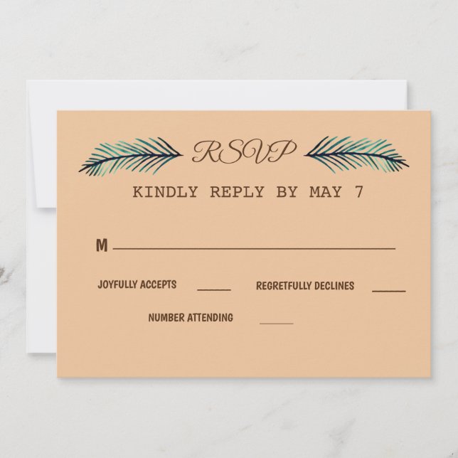 Minima l, plant  Custom  Wedding RSVP Invitation (Front)