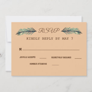 Minima l, plant Custom Wedding RSVP Invitation