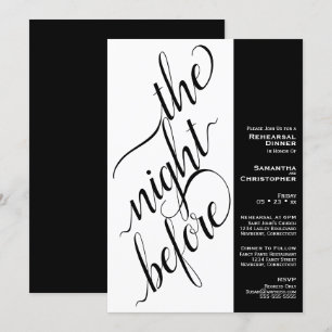 Minimal 2 Pane Wedding Rehearsal Dinner White Invitation
