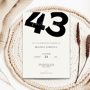 Minimal 42nd Birthday Invitation - Bold Typo