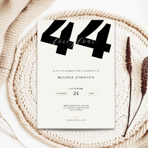 Minimal 44th Birthday Invitation - Bold Typo