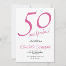 Minimal 50 and Fabulous Pink Birthday