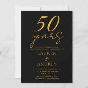 Minimal 50th Wedding Anniversary Invitation