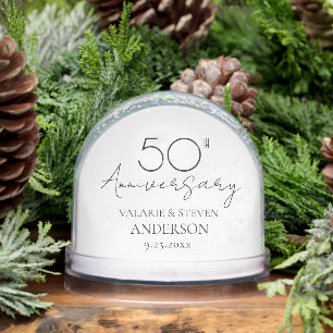Minimal 50th Wedding Anniversary Photo Snowglobe