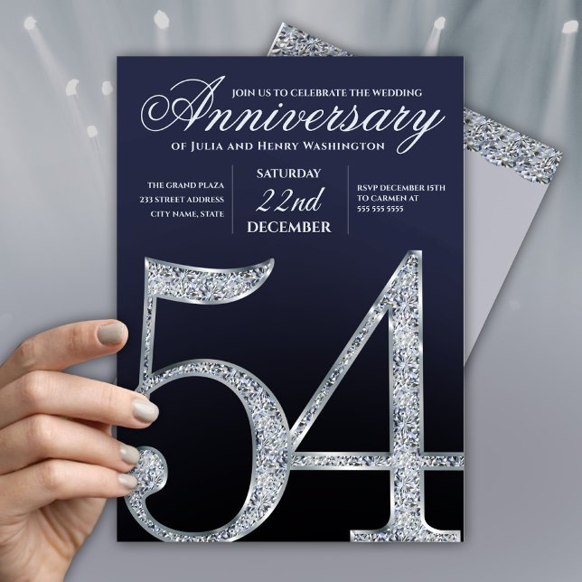 Minimal 54th Wedding Anniversary  Invitation (Creator Uploaded)