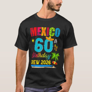 Minimal 60Th Cancun Mexico Birthday Crew T-Shirt