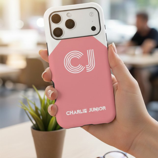 Minimal 70s Blush Pink & White Retro Custom Name (Creator Uploaded)