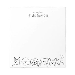 Minimal A Note From Cute Dog Animal Sketch Notepad