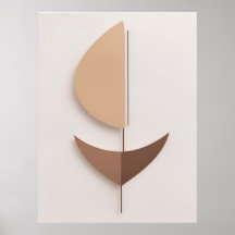 Minimal Abstract Brown Boho Contemporary AI Art 