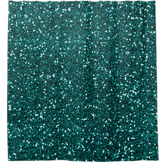 Minimal Abstract Glitter Monstera Teal Tropical (Front)