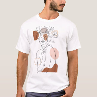 Minimal Abstract Line Art T-Shirt – Modern Face Il