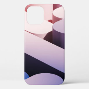 Minimal abstract mockup background. Blue and pink  iPhone 12 Case