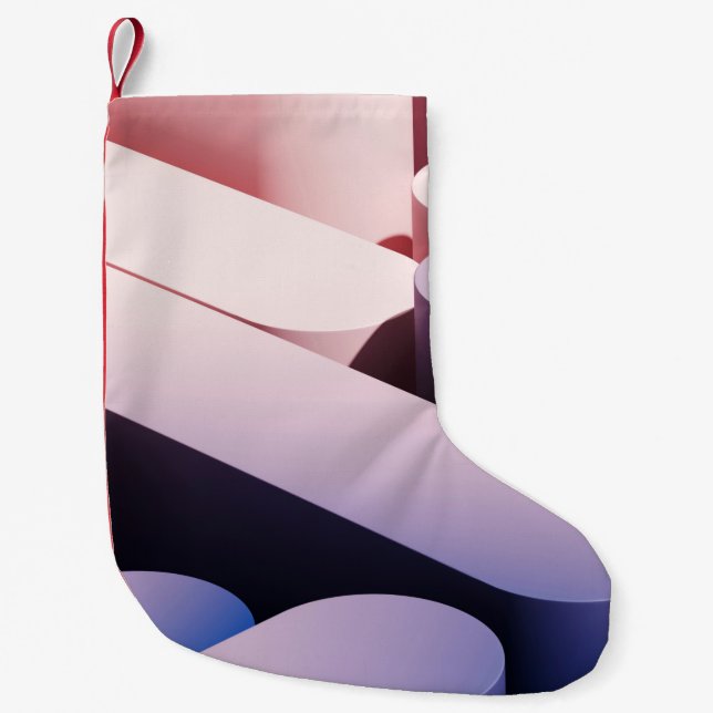 Minimal abstract mockup background. Blue and pink  Small Christmas Stocking (Front)