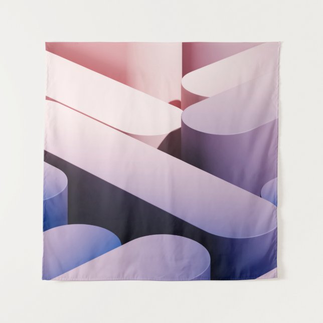 Minimal abstract mockup background. Blue and pink  Tapestry (Front)