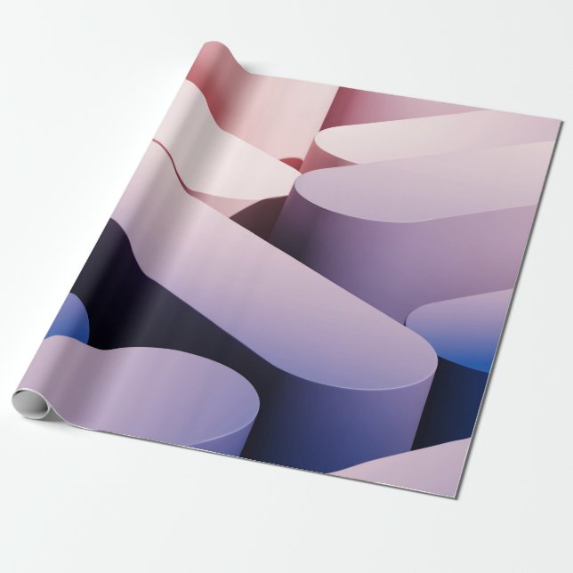 Minimal abstract mockup background. Blue and pink  Wrapping Paper (Unrolled)