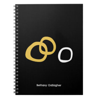 Minimal Abstract – Organic Gold & White Rings  Notebook