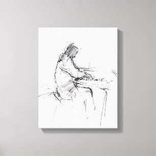 Minimal Abstract Pianist Playing Piano – Elegant  Canvas Print
