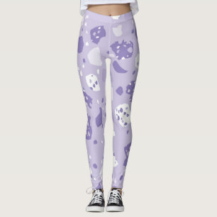 Minimal abstract purple pattern leggings
