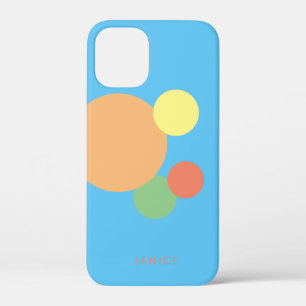 minimal abstract rainbow confetti name  iPhone 12 mini case