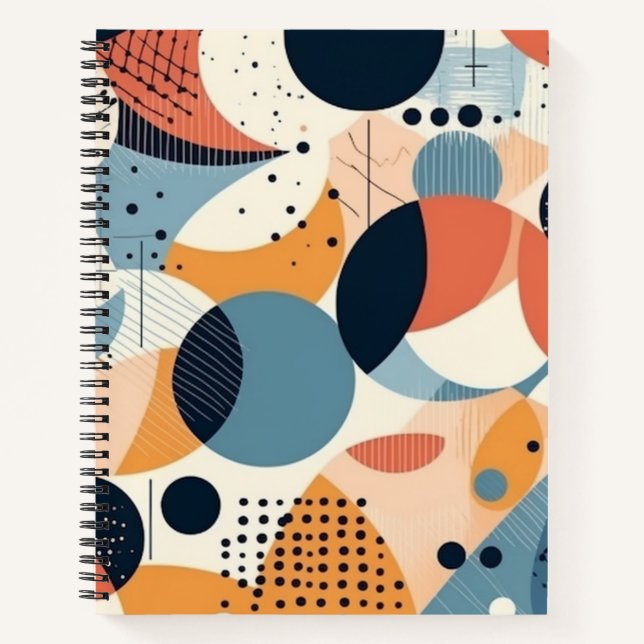 Minimal Abstract Seamless Pattern - Geometric (10) Notebook (Front)