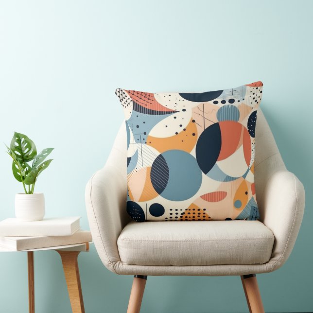 Minimal Abstract Seamless Pattern - Geometric (10) Throw Pillow (Chair)