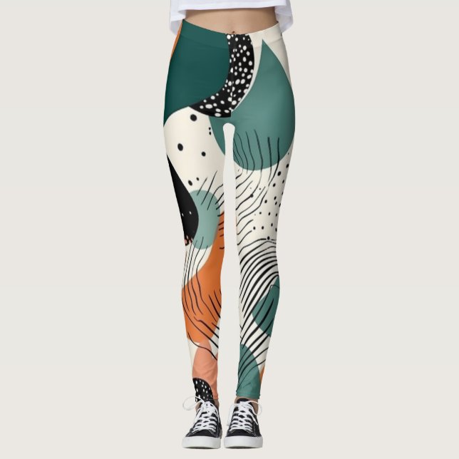 Minimal Abstract Seamless Pattern - Geometric (12) Leggings (Front)