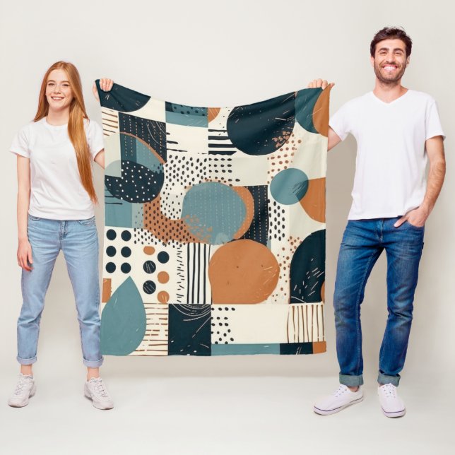 Minimal Abstract Seamless Pattern - Geometric (14) Fleece Blanket (In Situ)