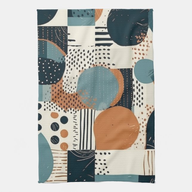 Minimal Abstract Seamless Pattern - Geometric (14) Kitchen Towel (Vertical)
