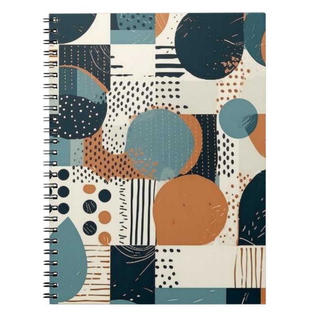 Minimal Abstract Seamless Pattern - Geometric (14) Notebook (Front)