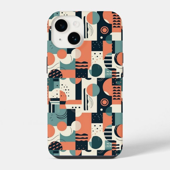 Minimal Abstract Seamless Pattern - Geometric (1) iPhone Case (Back)