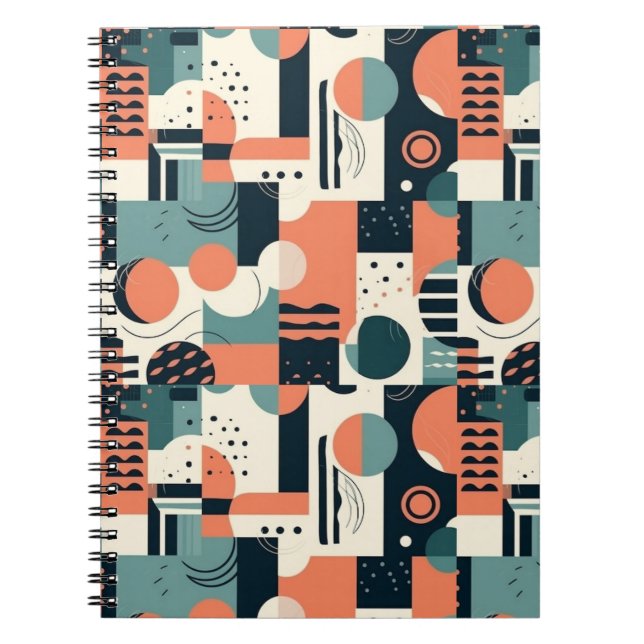 Minimal Abstract Seamless Pattern - Geometric (1) Notebook (Front)