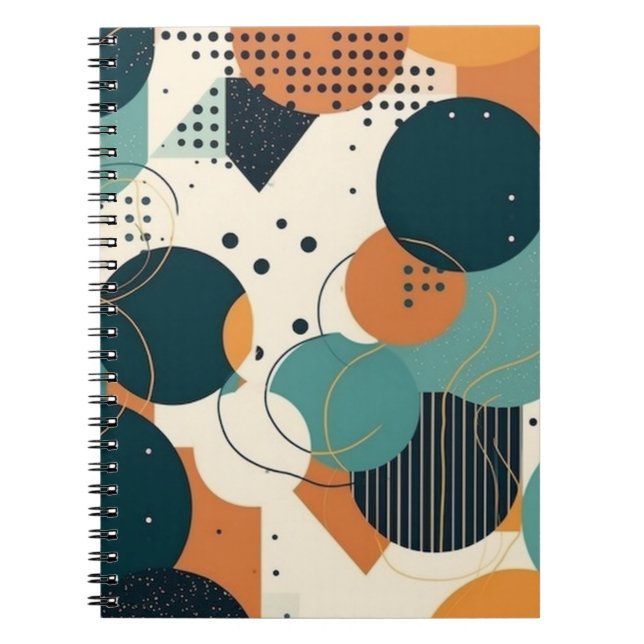 Minimal Abstract Seamless Pattern - Geometric (3) Notebook (Front)
