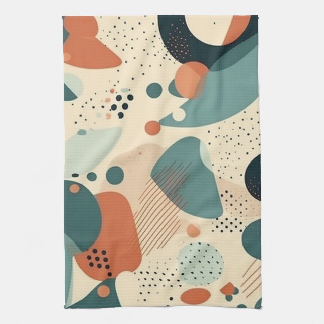 Minimal Abstract Seamless Pattern - Geometric (5) Kitchen Towel (Vertical)
